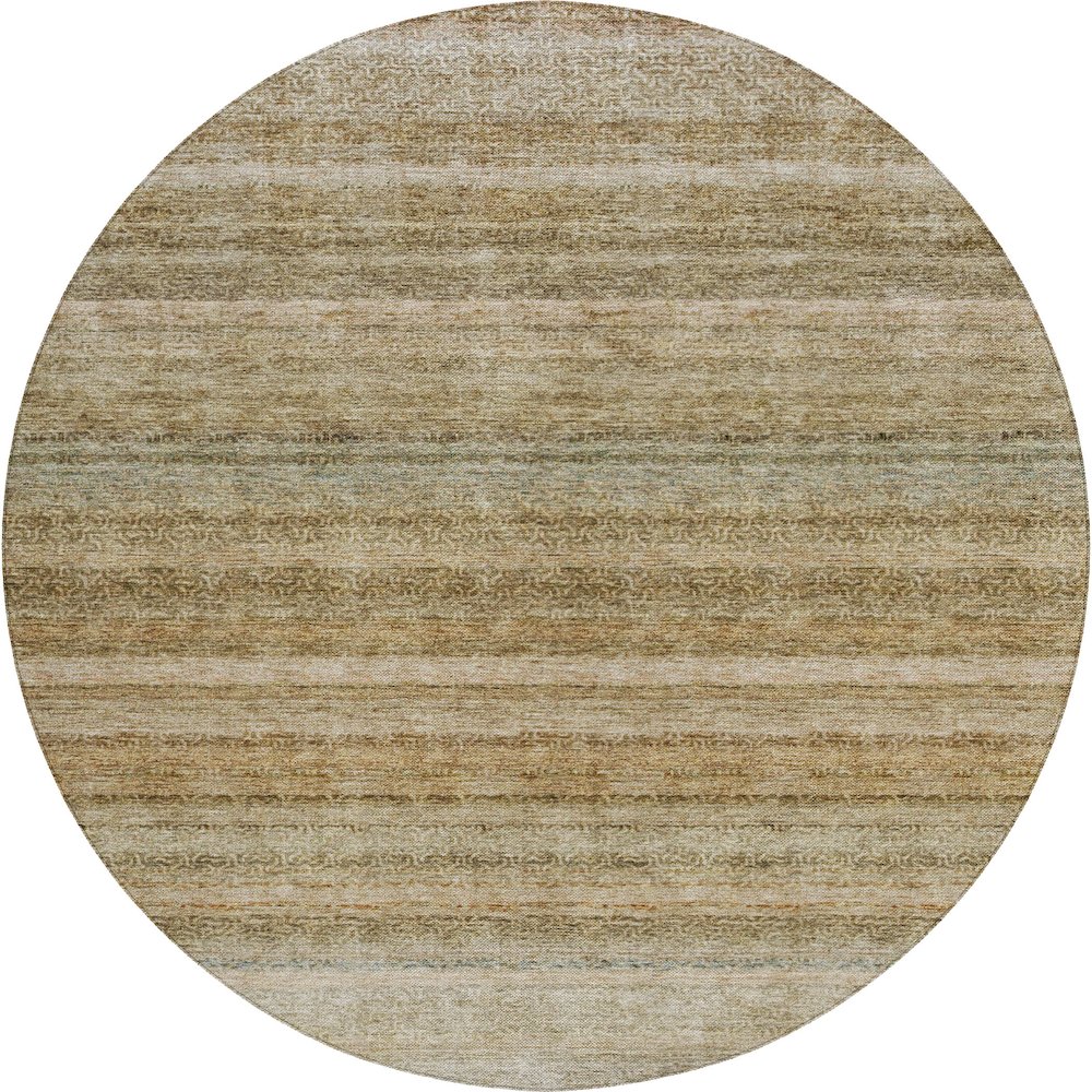 Luxury Washable Indoor/Outdoor Burano Copper 8' x 8' Round Rug. Picture 1