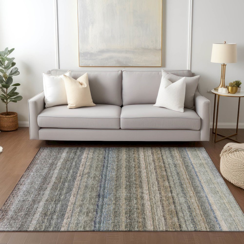 Luxury Washable Indoor/Outdoor Burano Taupe 2'6" x 3'10" Rug. Picture 5