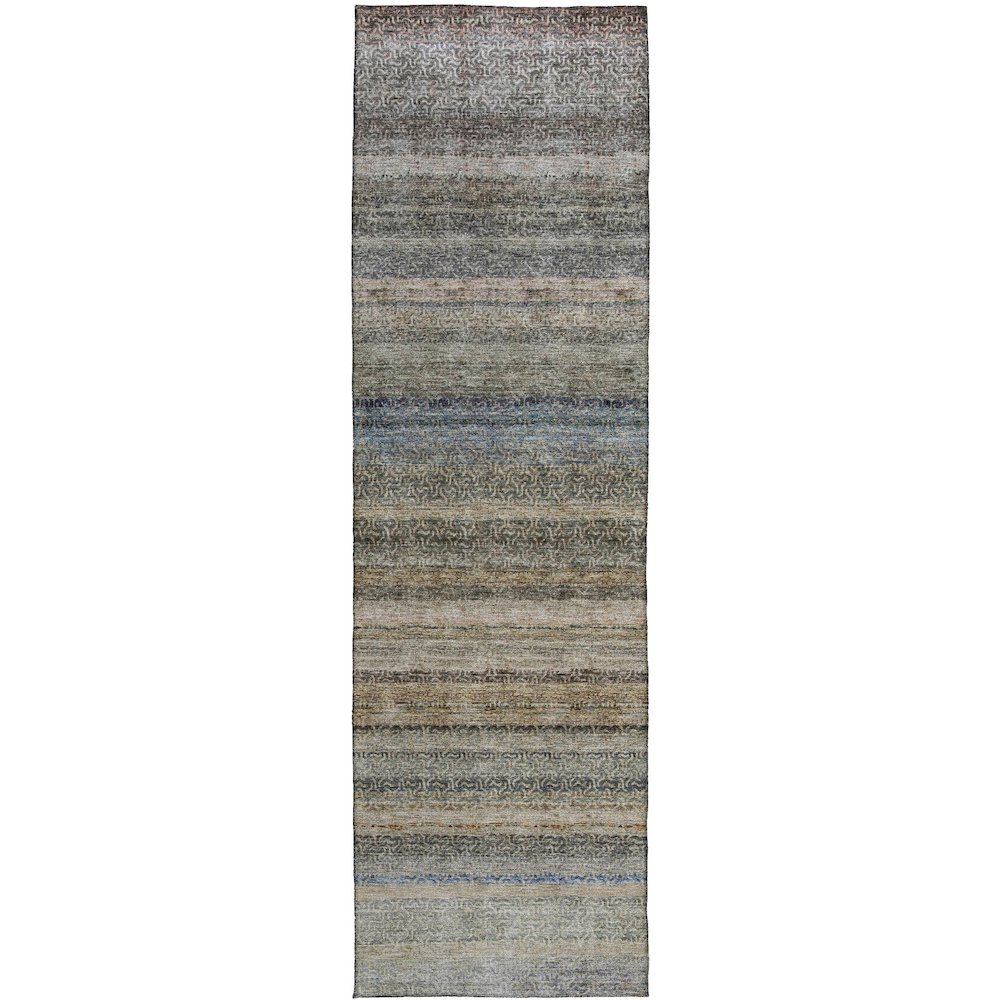 Luxury Washable Indoor/Outdoor Burano Taupe 2'3" x 7'6" Runner Rug. Picture 1