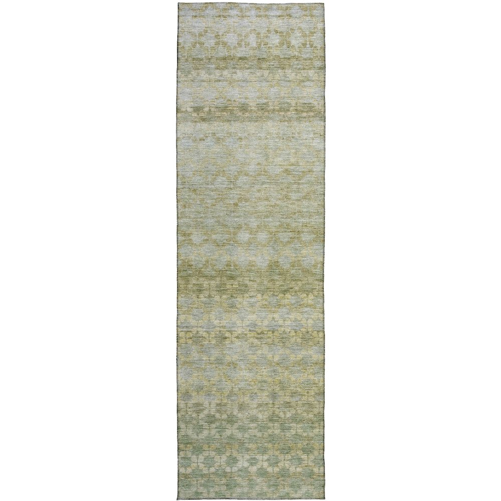 Luxury Washable Indoor/Outdoor Burano Aloe 2'3" x 7'6" Runner Rug. Picture 1