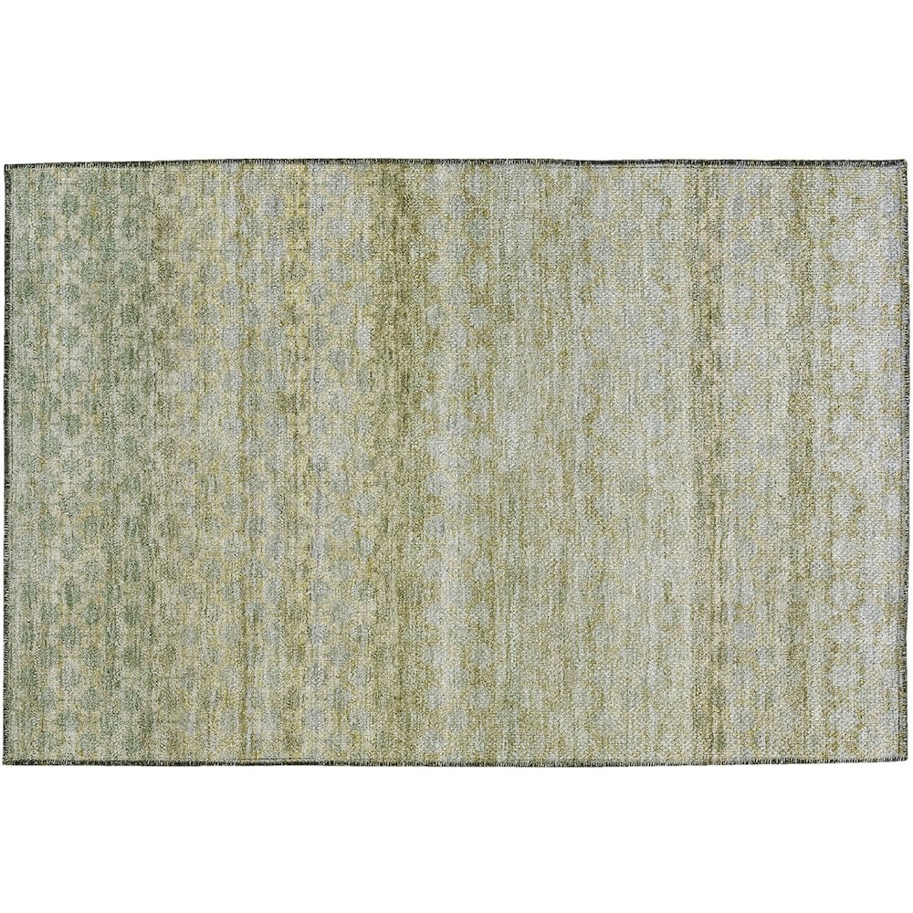 Luxury Washable Indoor/Outdoor Burano Aloe 1'8" x 2'6" Rug. Picture 1