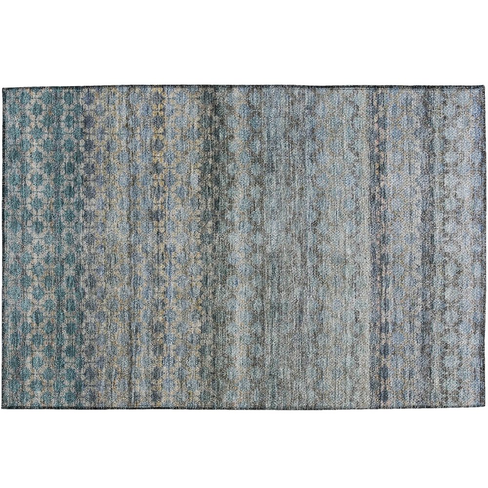 Luxury Washable Indoor/Outdoor Burano Blue 1'8" x 2'6" Rug. Picture 1