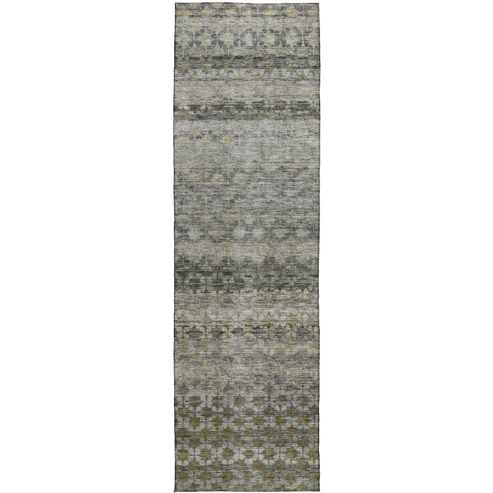 Luxury Washable Indoor/Outdoor Burano Pewter 2'3" x 7'6" Runner Rug. Picture 1