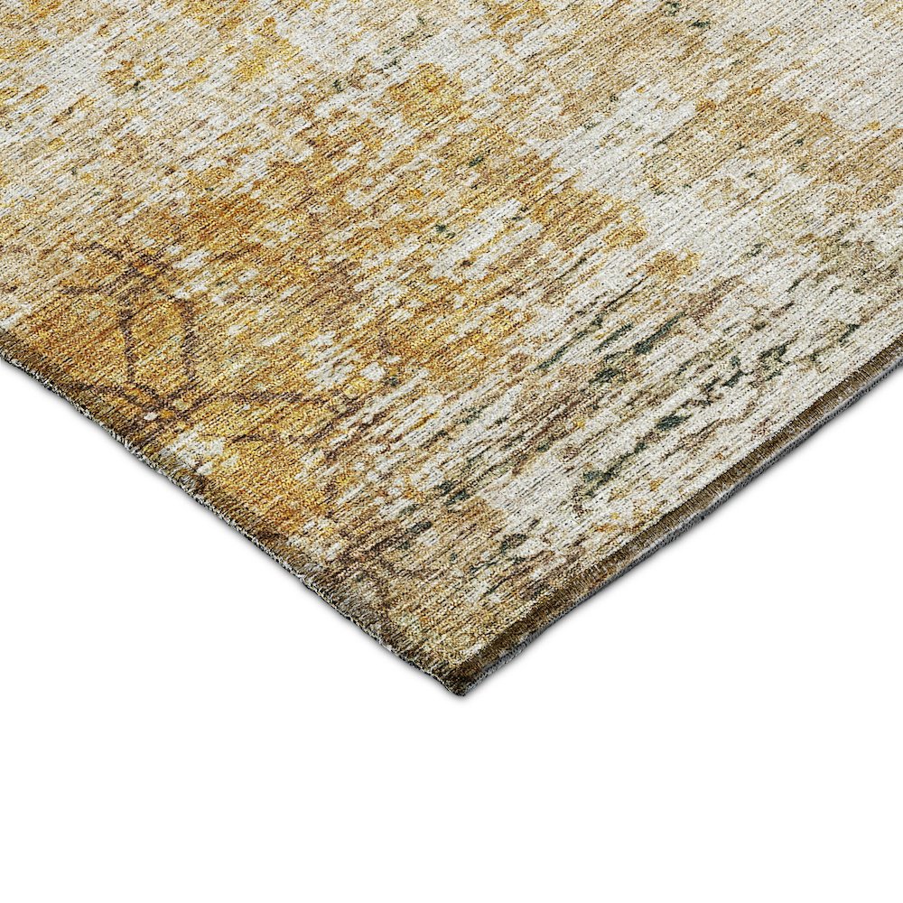 Luxury Washable Indoor/Outdoor Burano Gold 1'8" x 2'6" Rug. Picture 2
