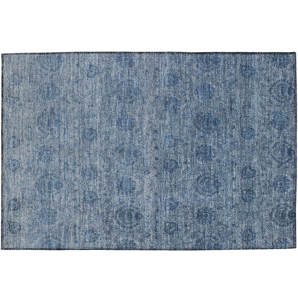 Luxury Washable Indoor/Outdoor Burano Blue 1'8" x 2'6" Rug. Picture 1