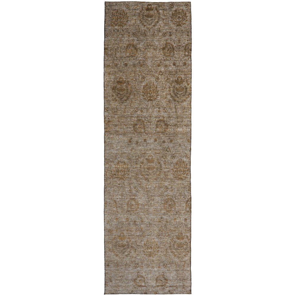 Luxury Washable Indoor/Outdoor Burano Brown 2'3" x 7'6" Runner Rug. Picture 1