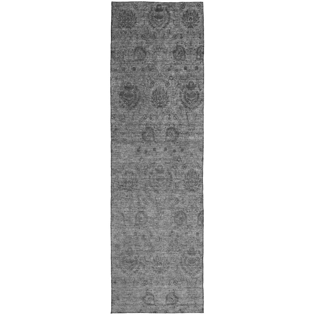 Luxury Washable Indoor/Outdoor Burano Gray 2'3" x 7'6" Runner Rug. Picture 1