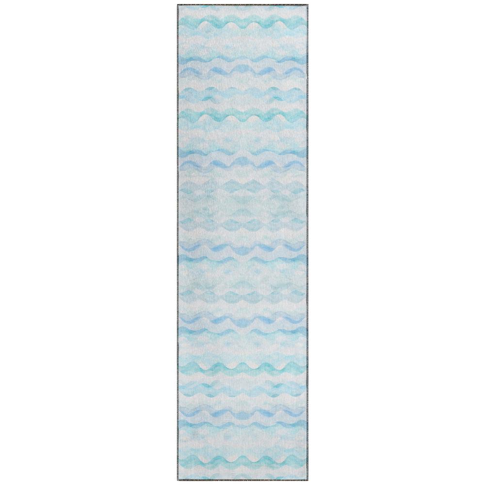 Indoor/Outdoor Surfside ASR46 Blue Washable 2'3" x 7'6" Runner Rug. Picture 1