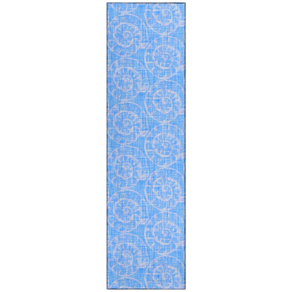 Indoor/Outdoor Surfside ASR41 Blue Washable 2'3" x 7'6" Runner Rug. Picture 1