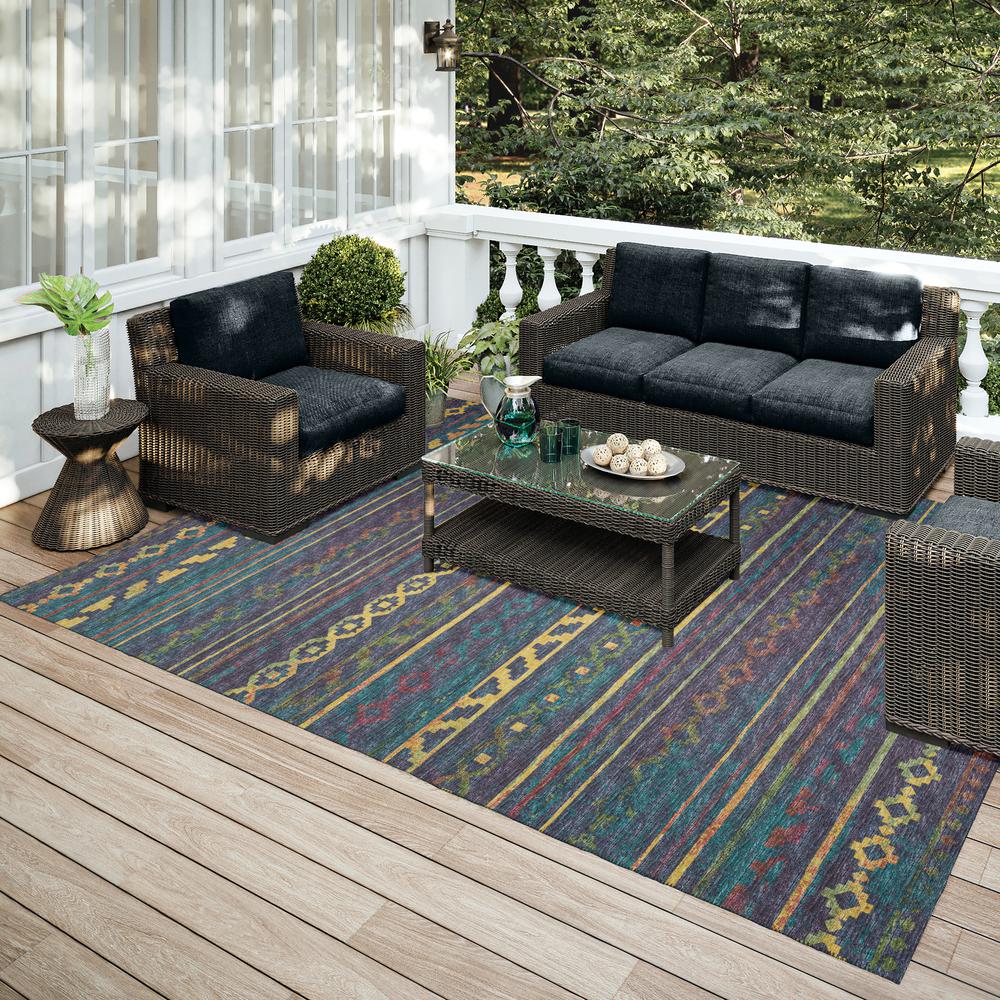 Yuma Multi Bohemian Southwest 10' x 14' Area Rug Multi AYU40. Picture 1
