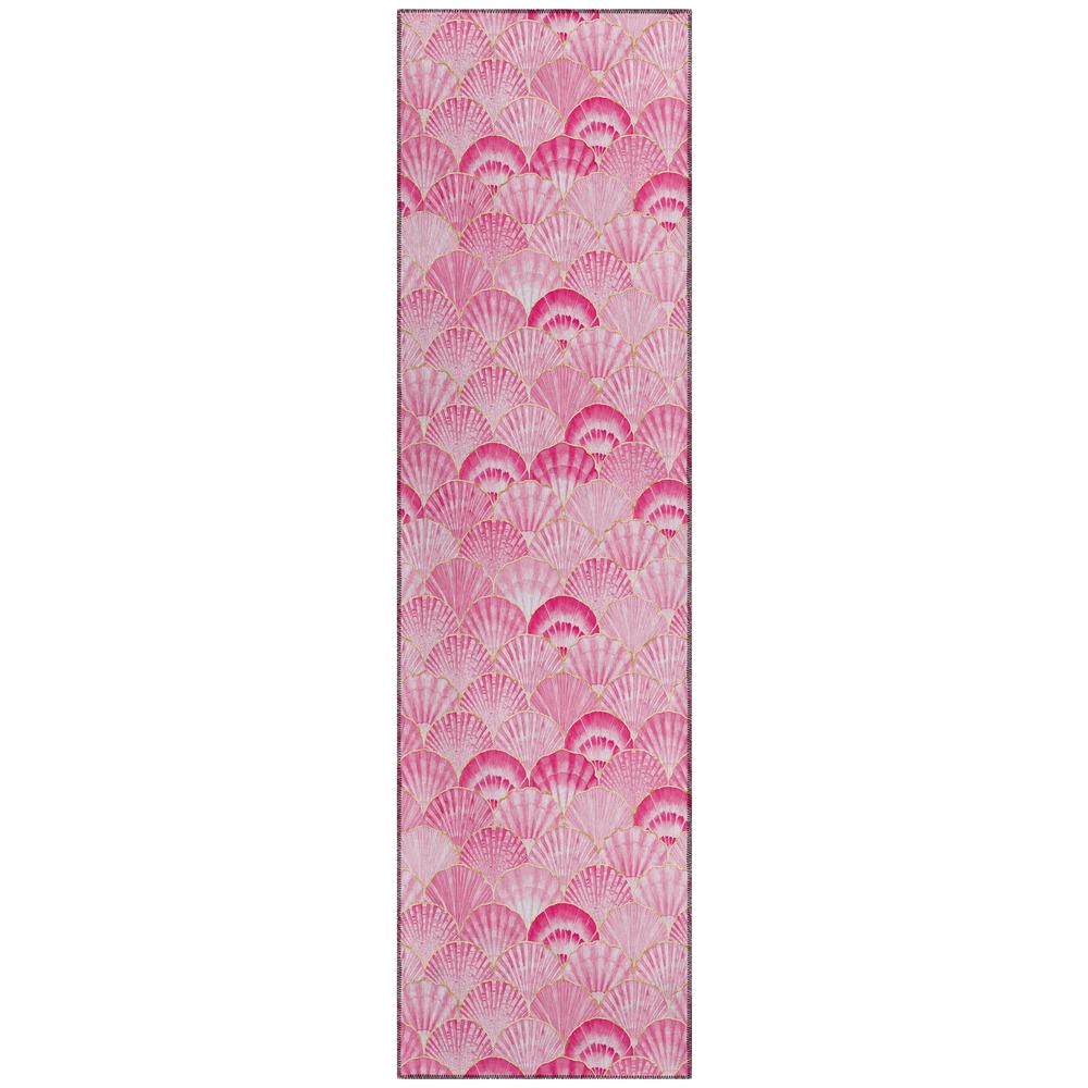 Indoor/Outdoor Surfside ASR32 Pink Washable 2'3" x 7'6" Runner Rug. Picture 1
