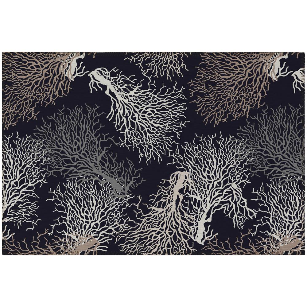 Indoor/Outdoor Surfside ASR33 Midnight Washable 1'8" x 2'6" Rug. Picture 1