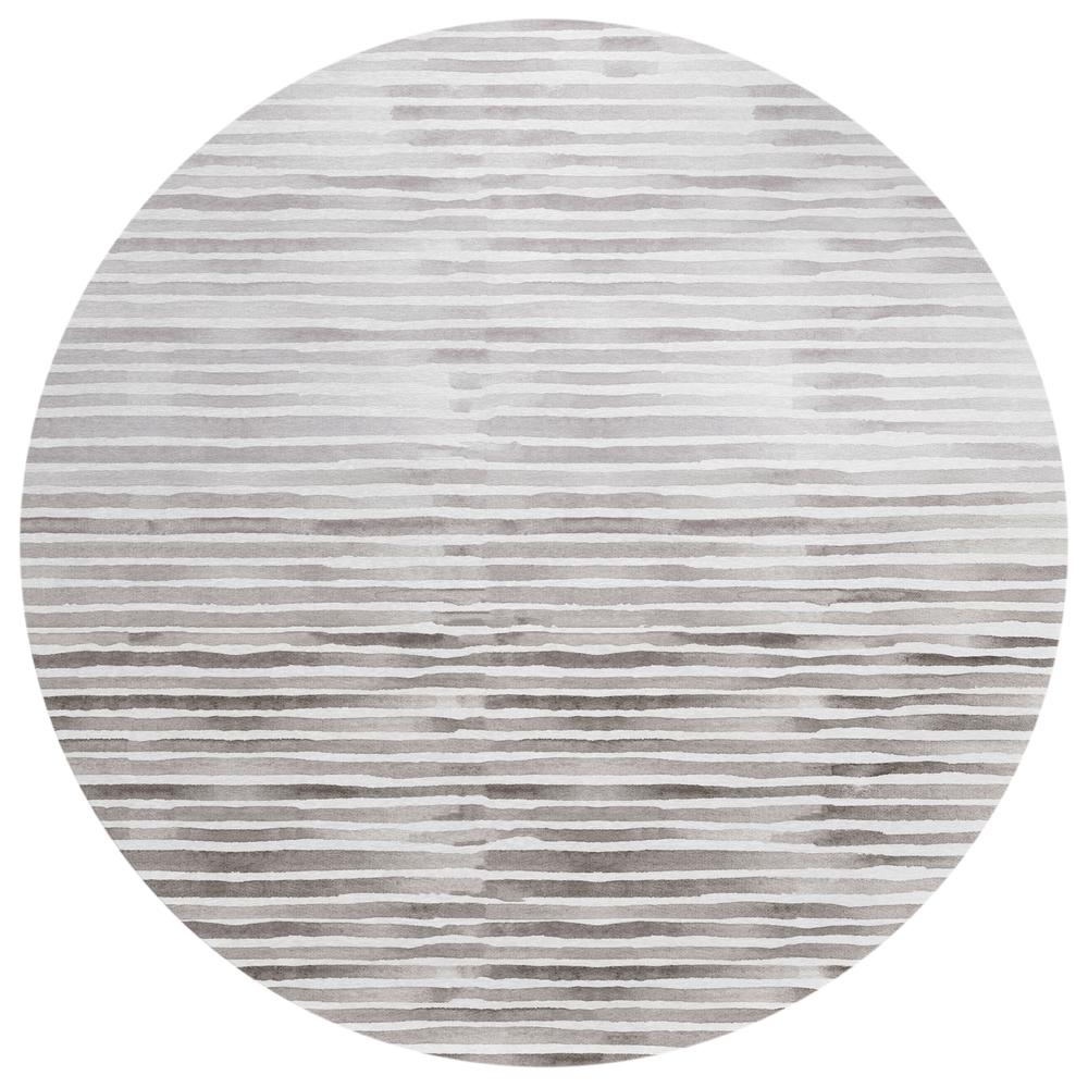 Indoor/Outdoor Surfside ASR38 Gray Washable 8' x 8' Round Rug. Picture 1
