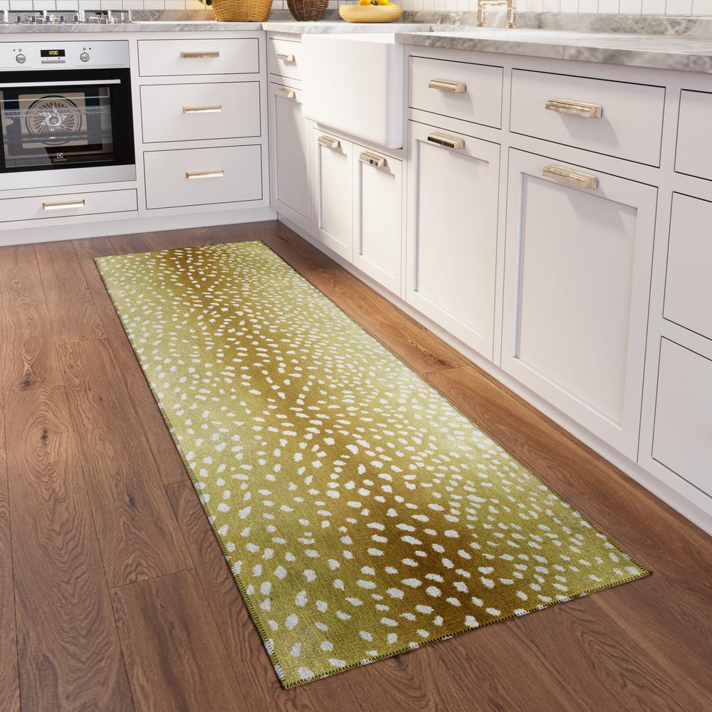 Safari Gilded Animal Animal Print 2'3" x 7'6" Runner Rug Gilded ASF33. Picture 1