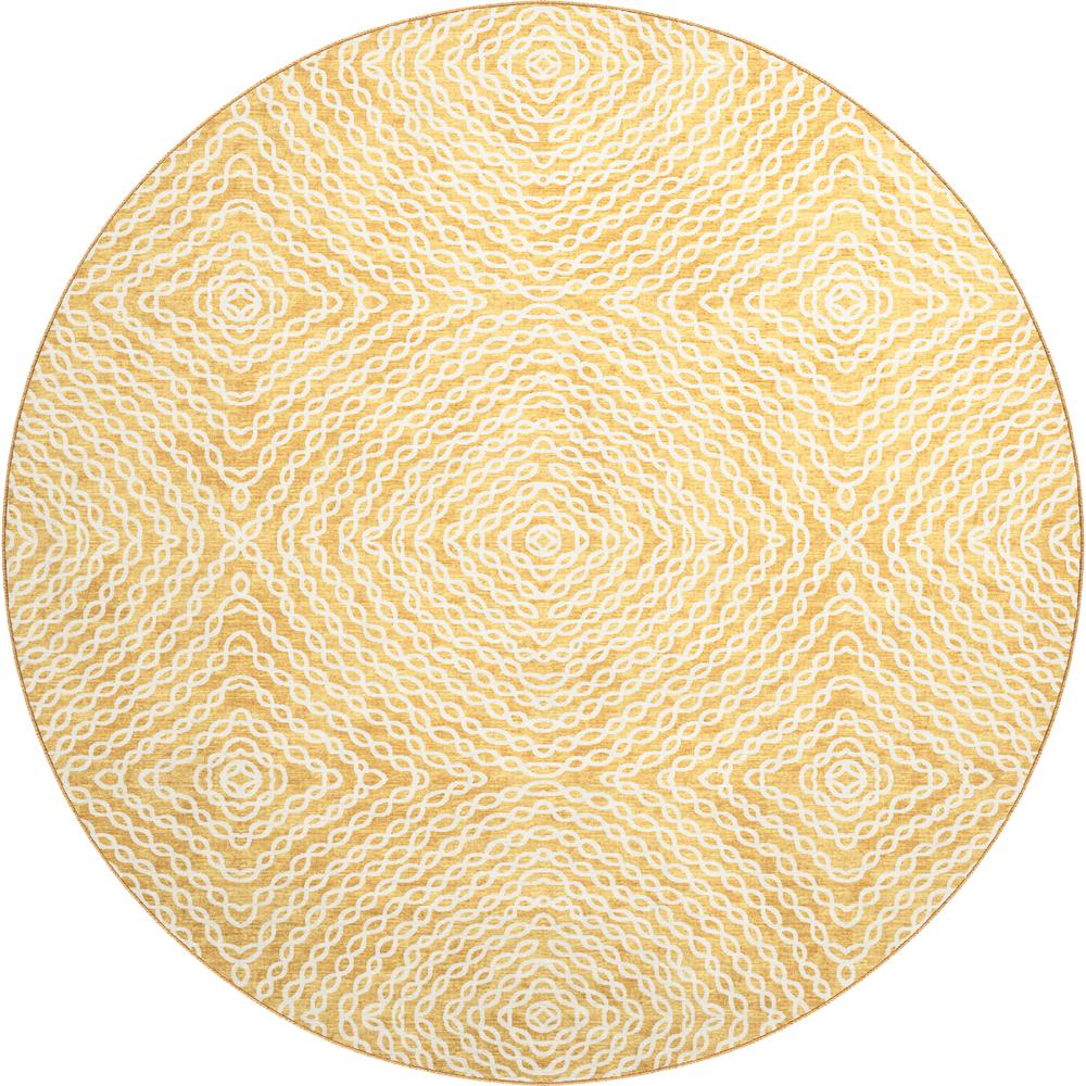 Brisbane BR3 Gold 8' x 8' Round Rug. Picture 1