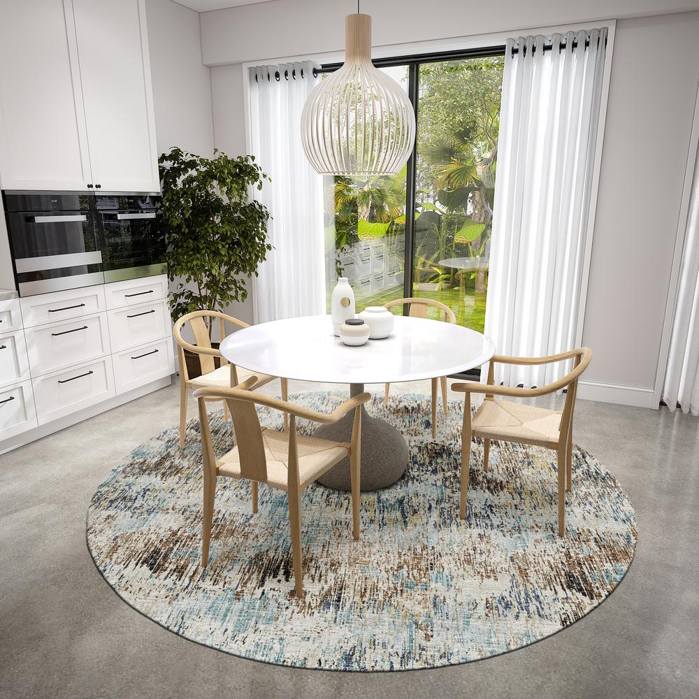 Indoor/Outdoor Accord AAC31 Moody Washable 8' x 8' Round Rug. Picture 2