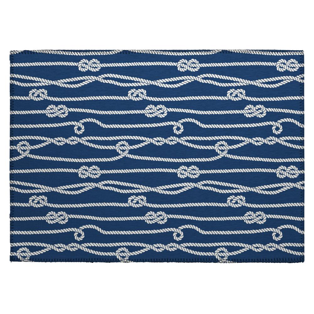 Indoor/Outdoor Harbor HA7 Navy Washable 1'8" x 2'6" Rug. Picture 1