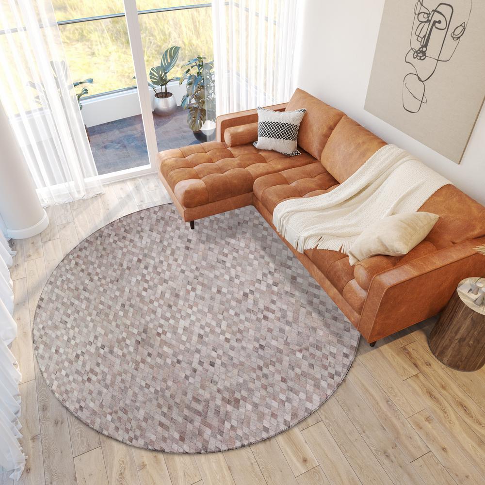 Laredo Gray Animal Patchwork 8' x 8' Round Rug Gray ALR36. Picture 1