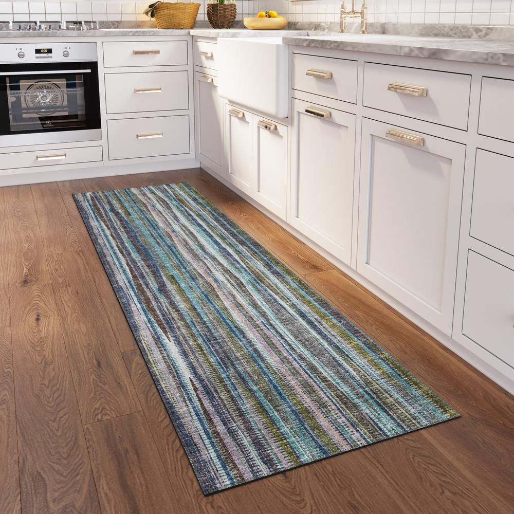 Waverly Plum Contemporary Striped 2'3" x 7'6" Runner Rug Plum AWA31. Picture 1