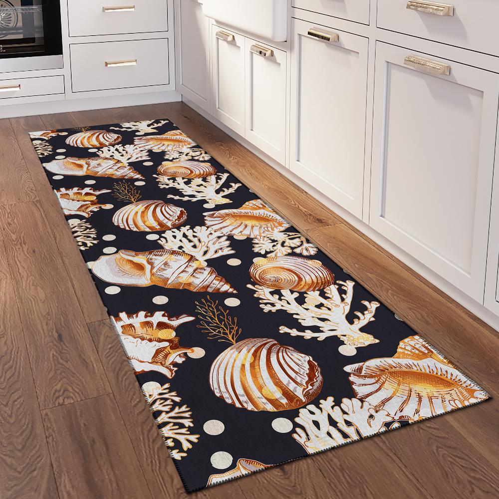 Indoor/Outdoor Surfside ASR36 Midnight Washable 2'3" x 7'6" Runner Rug. Picture 2