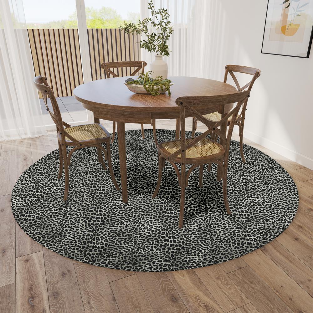 Safari Shadow Animal Animal Print 8' x 8' Area Rug Shadow ASF32. Picture 1