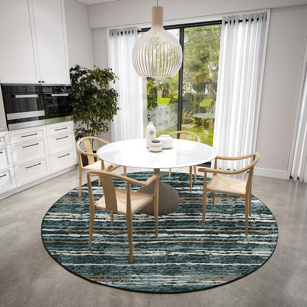 Brisbane BR4 Midnight 8' x 8' Round Rug. Picture 2
