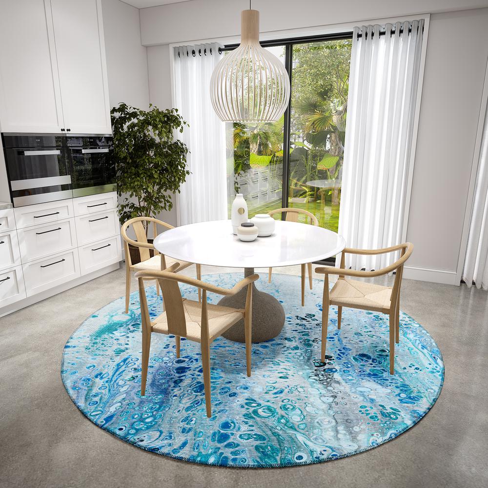 Karina Shoreline Modern Abstract 8' x 8' Area Rug Shoreline AKC48. Picture 1