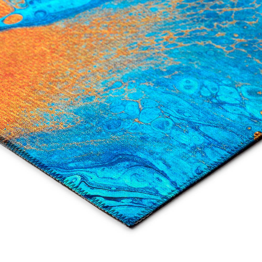 Karina Cobalt Modern Abstract 1'8" x 2'6" Accent Rug Cobalt AKC38. Picture 3