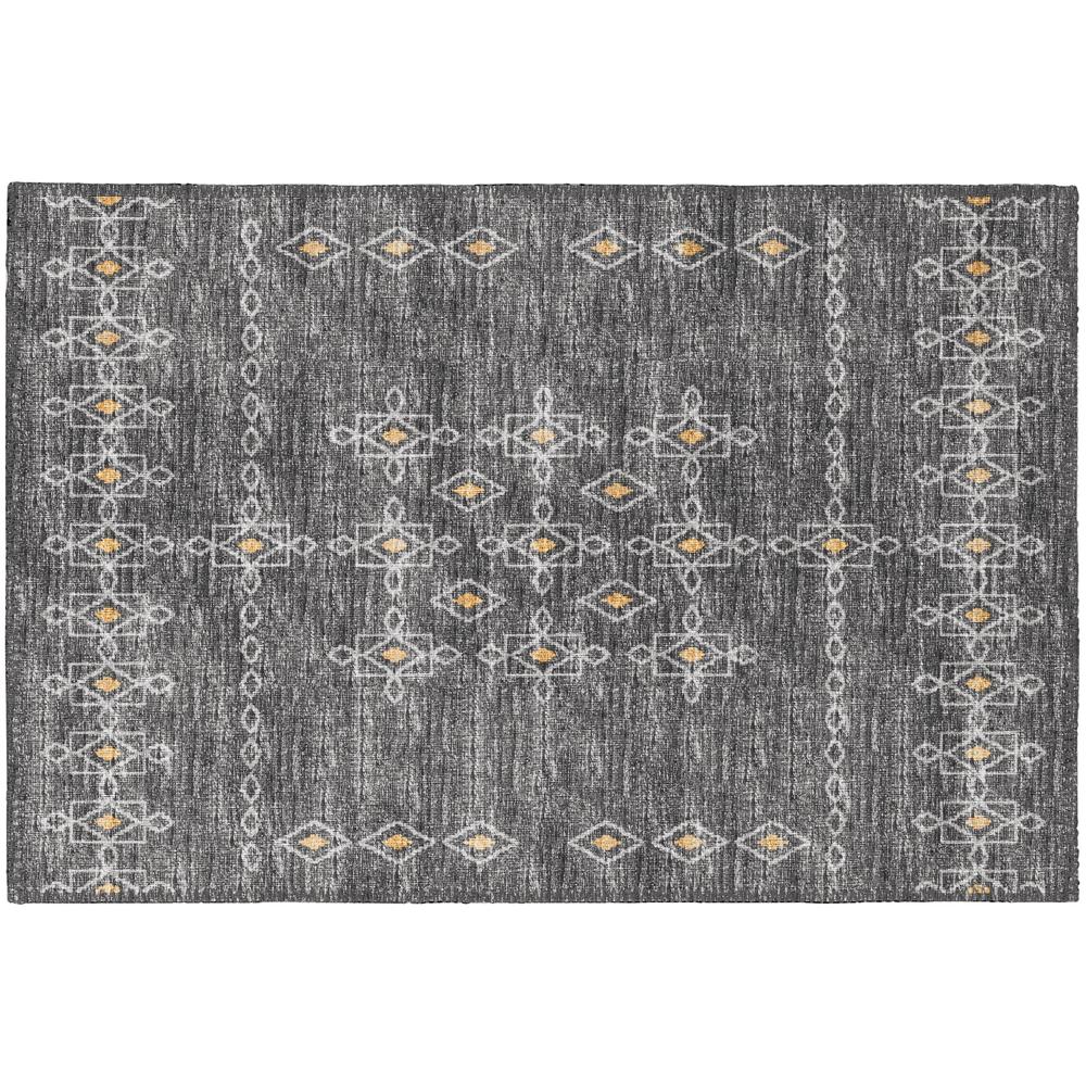 Indoor/Outdoor Sedona SN3 Charcoal Washable 1'8" x 2'6" Rug. Picture 1