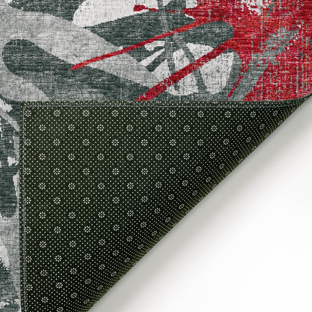 Bravado Red Contemporary Color Splash 1'8" x 2'6" Accent Rug Red ABV36. Picture 4