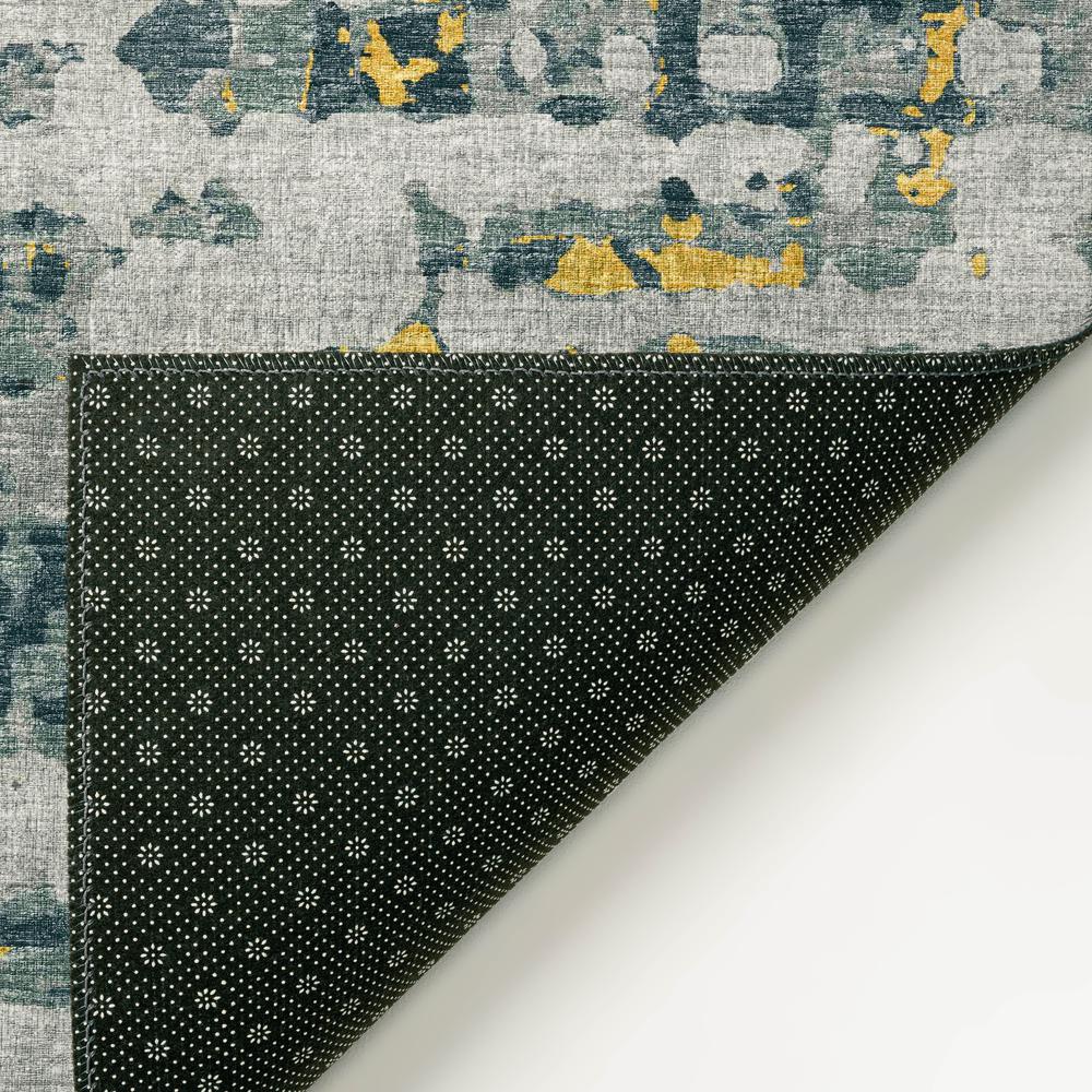 Bravado Gilded Contemporary Abstract 1'8" x 2'6" Accent Rug Gilded ABV35. Picture 4