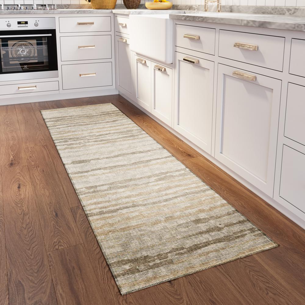 Bravado Baja Contemporary Stripe 2'3" x 7'6" Runner Rug Baja ABV34. Picture 1
