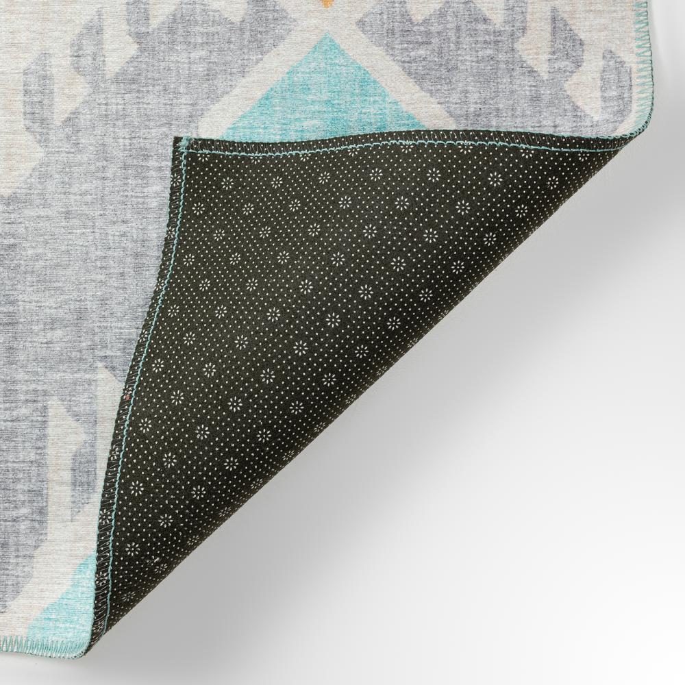 Yuma Aqua Bohemian Ikat 1'8" x 2'6" Accent Rug Aqua AYU32. Picture 4