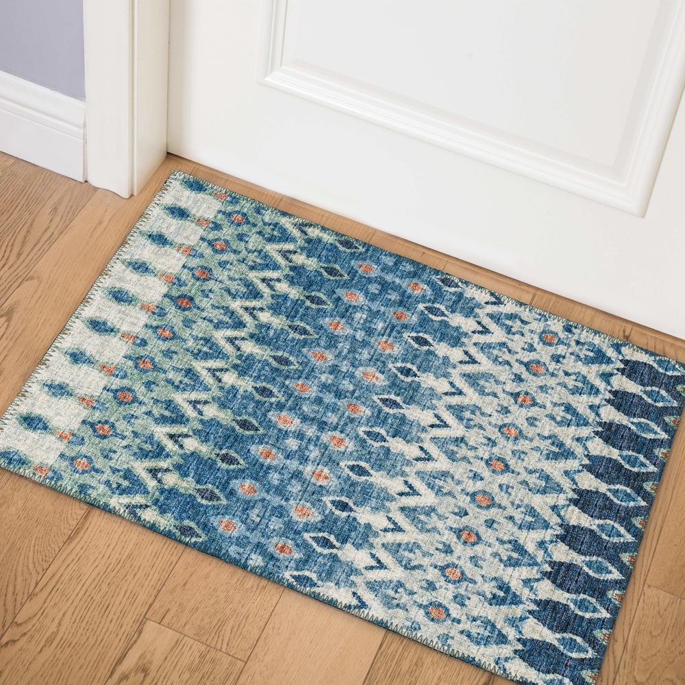 Bravado Seaglass Transitional Ikat 1'8" x 2'6" Accent Rug Seaglass ABV31. Picture 1