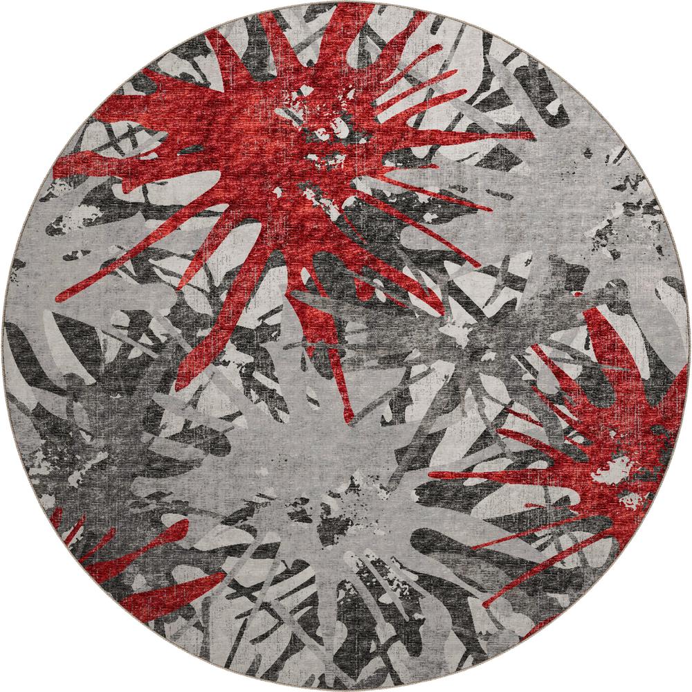 Brisbane BR6 Scarlet 8' x 8' Round Rug. Picture 1
