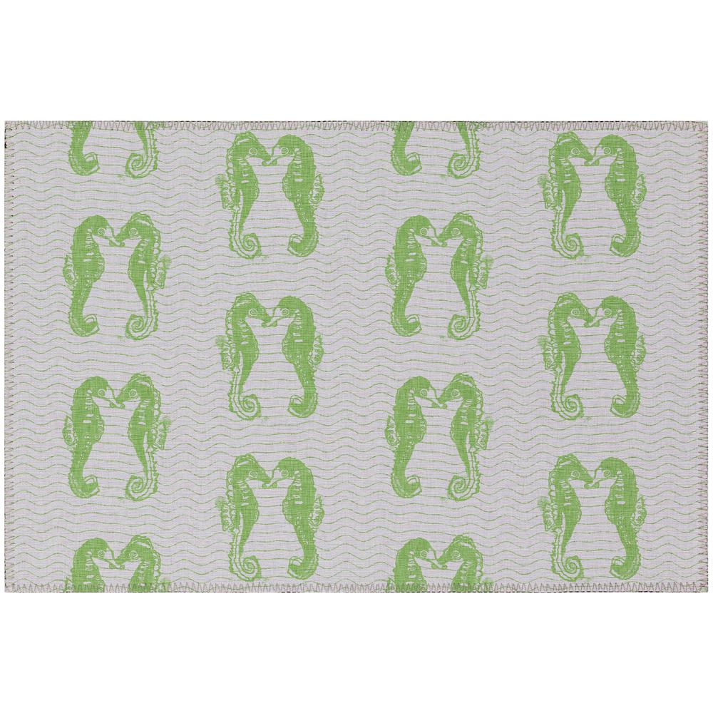 Indoor/Outdoor Seabreeze SZ15 Lime-In Washable 1'8" x 2'6" Rug. Picture 1