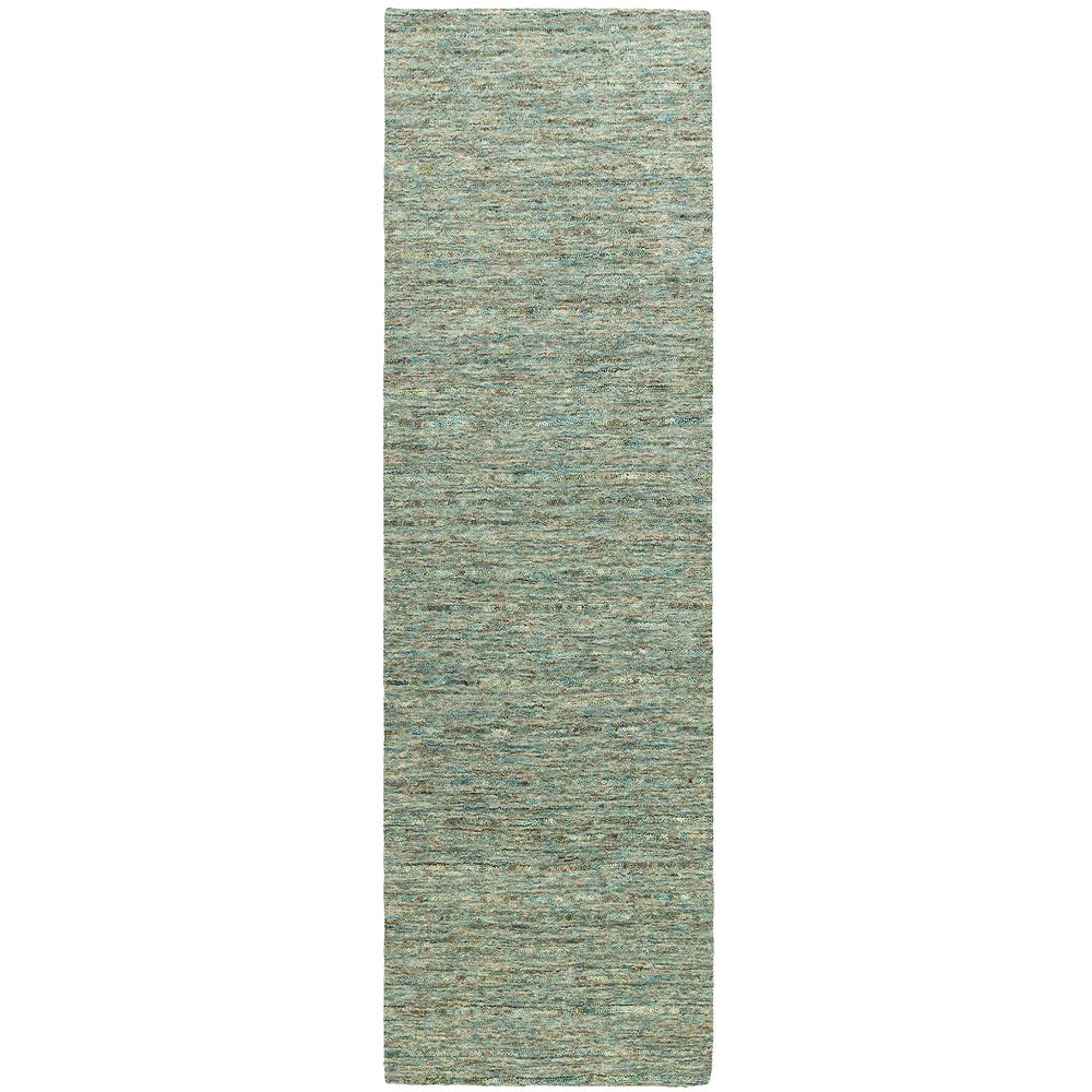 Reya RY7 Turquoise 2'3" x 7'6" Runner Rug. Picture 1