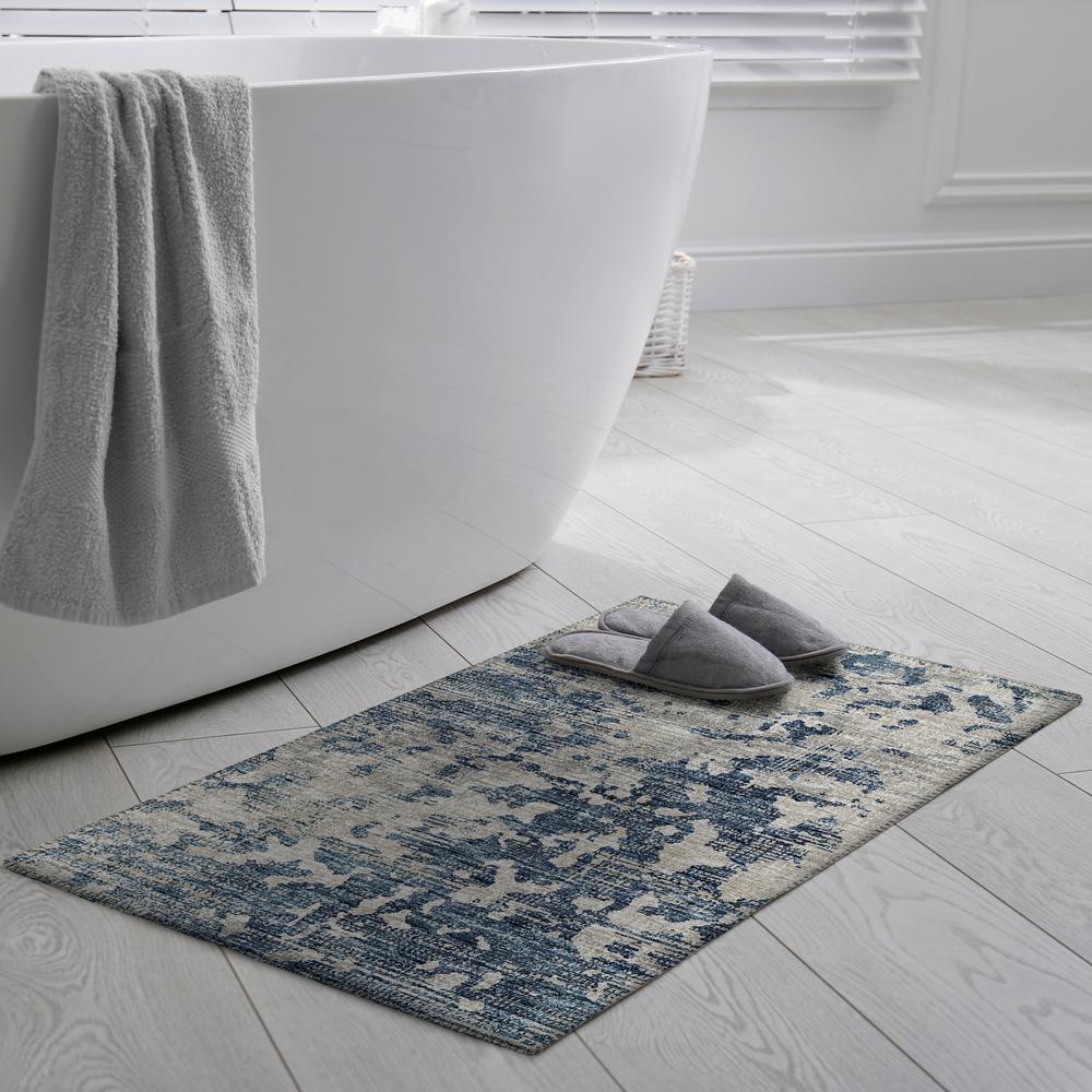 Indoor/Outdoor Accord AAC35 Blue Washable 1'8" x 2'6" Rug. Picture 2