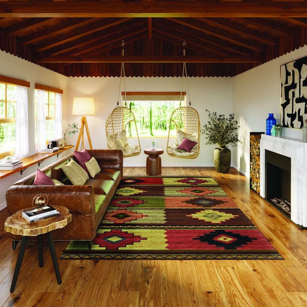 Indoor/Outdoor Sonora ASO31 Paprika Washable 10' x 14' Rug. Picture 2
