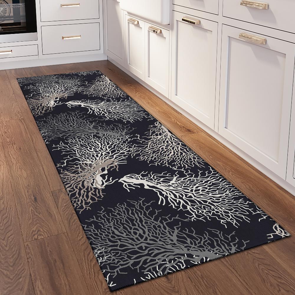Indoor/Outdoor Surfside ASR33 Midnight Washable 2'3" x 7'6" Runner Rug. Picture 2
