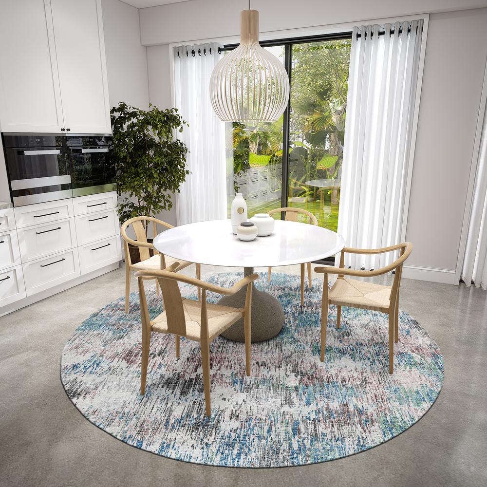 Indoor/Outdoor Accord AAC31 Multi Washable 8' x 8' Round Rug. Picture 2