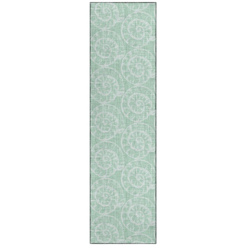 Indoor/Outdoor Surfside ASR41 Green Washable 2'3" x 7'6" Runner Rug. Picture 1