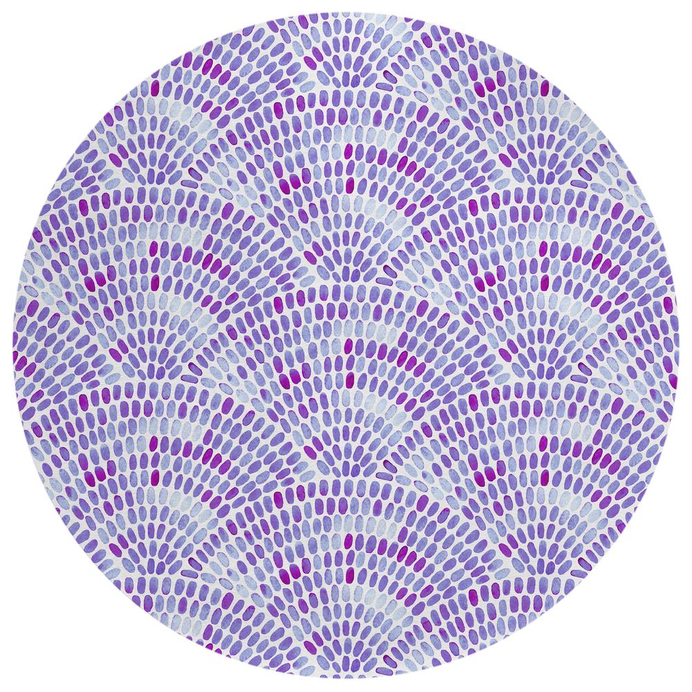 Indoor/Outdoor Surfside ASR37 Purple Washable 8' x 8' Round Rug. Picture 1