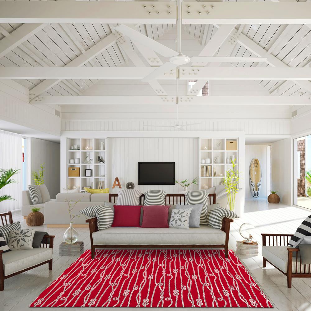Indoor/Outdoor Harbor HA7 Red Washable 10' x 14' Rug. Picture 2