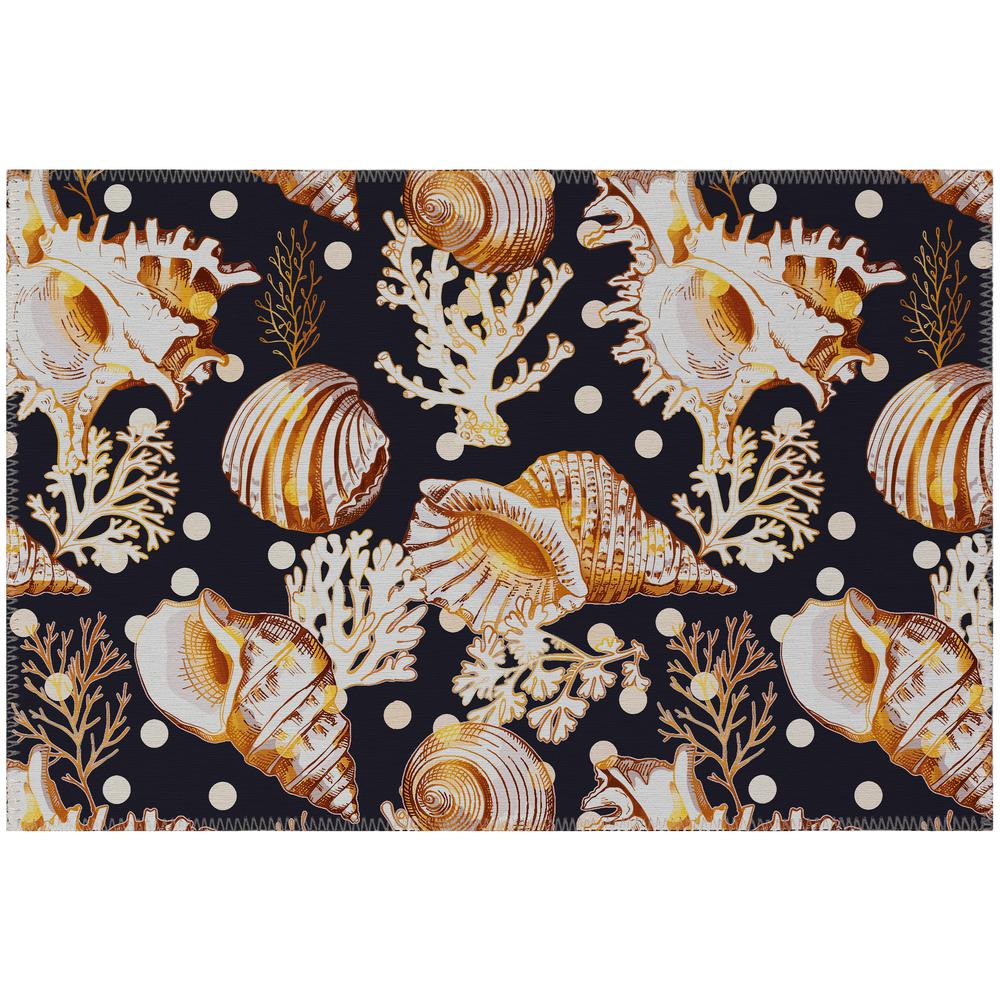 Indoor/Outdoor Surfside ASR36 Midnight Washable 1'8" x 2'6" Rug. Picture 1