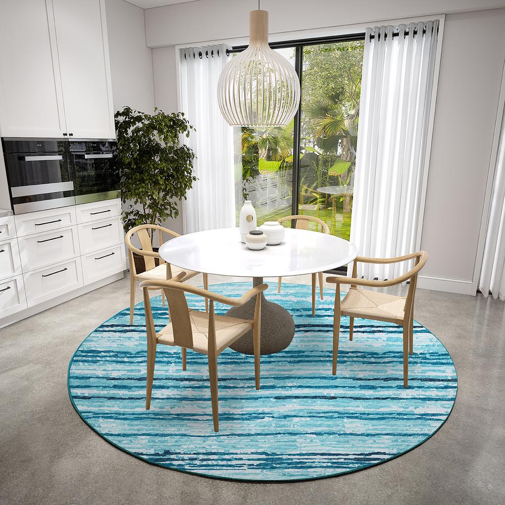 Brisbane BR4 Sky 8' x 8' Round Rug. Picture 2