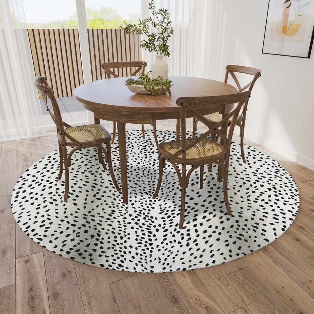 Safari Pearl Animal Animal Print 8' x 8' Area Rug Pearl ASF33. Picture 1