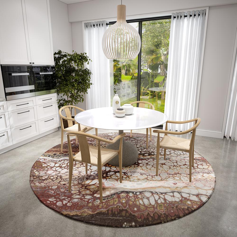 Karina Riverbed Modern Abstract 8' x 8' Area Rug Riverbed AKC45. Picture 1