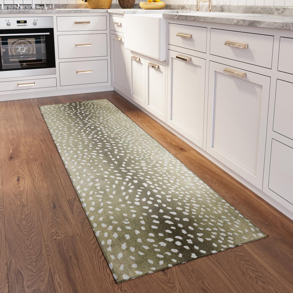 Safari Fawn Animal Animal Print 2'3" x 7'6" Runner Rug Fawn ASF33. Picture 1