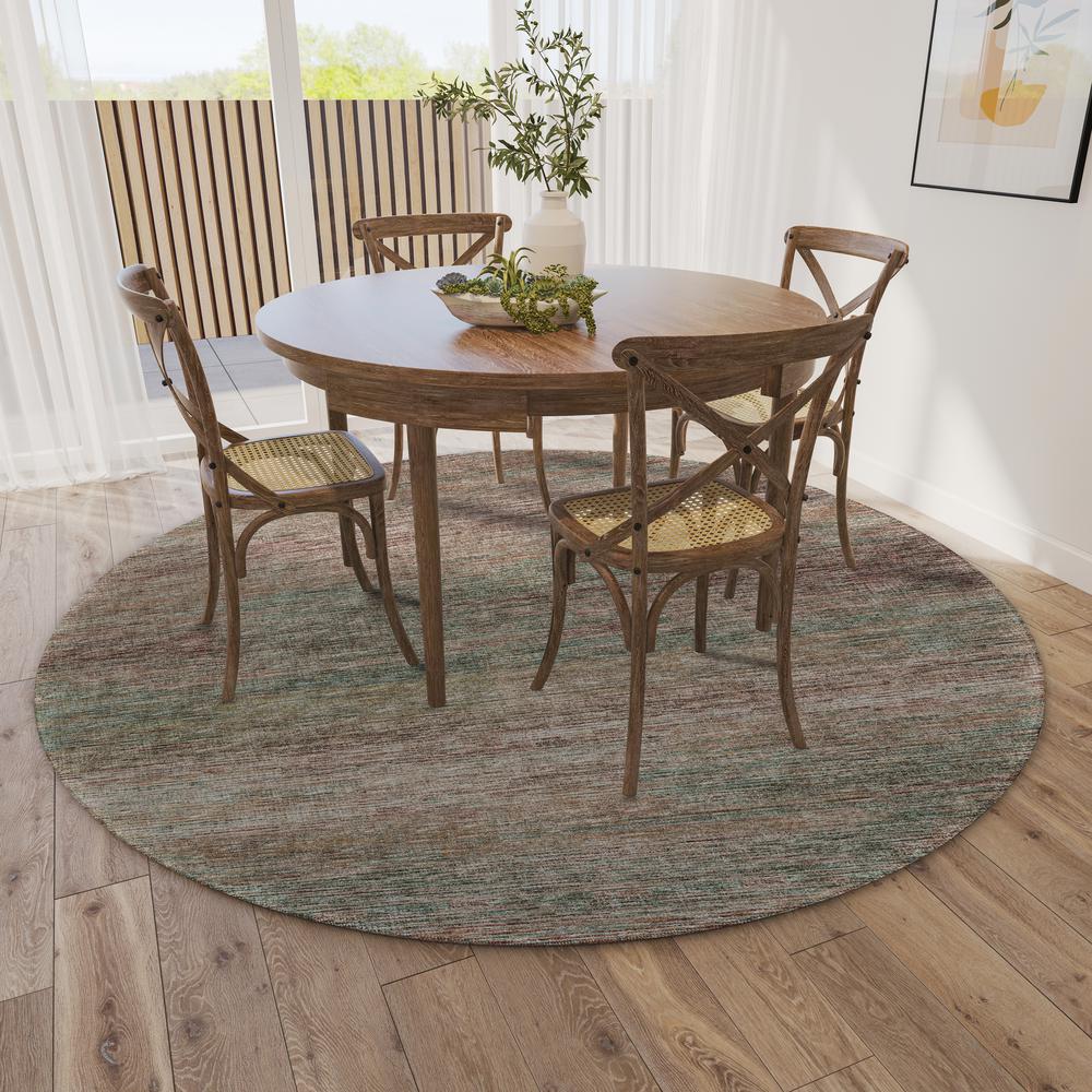 Marston Multi Transitional Striped 8' x 8' Round Rug Multi AMA31. Picture 1